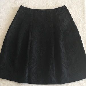 Talbots Black Damask Textured A-line Skirt 22” 6P